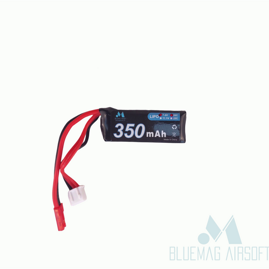 Vendor Approved BlueMag Airsoft HPA Micro Battery 7.4v 20C Lipo 350mah w/Limited Lifetime Warranty, East